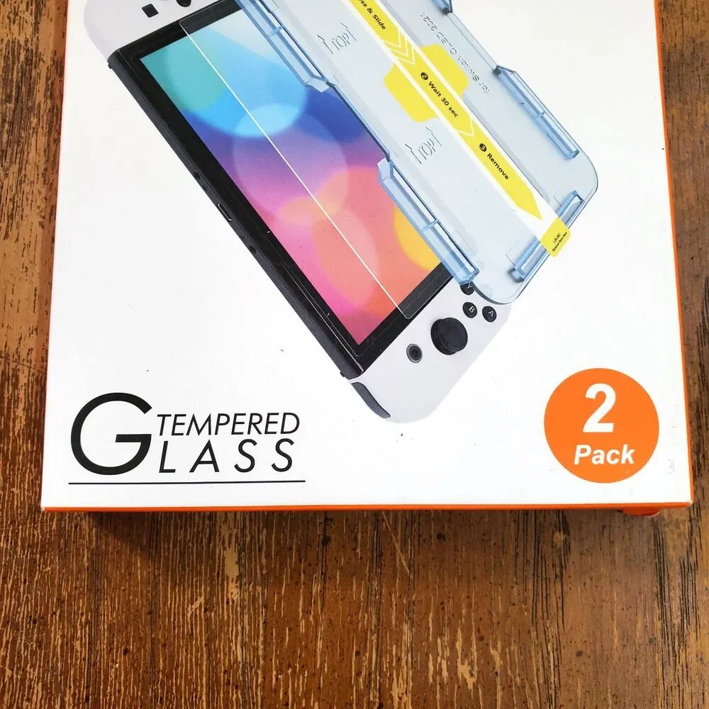 Nintendo Switch OLED KCT EZ Kit Tempered Glass Screen Protector 2 Boxes of 2